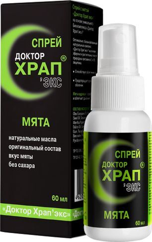 Доктор Храп’Экс спрей Мята 60мл Мирролла Доктор Храп’Экс спрей Мята 60мл Мирролла