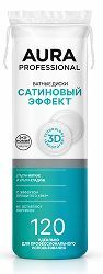 Аура Профешнл ватные диски сатиновый эффект 120 шт.