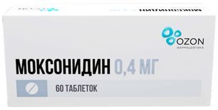 Моксонидин 0,4мг 60 шт. таблетки покрытые пленочной оболочкой
