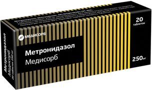 Метронидазол Мс 250мг 20 шт. таблетки Медисорб Метронидазол Мс 250мг 20 шт. таблетки Медисорб