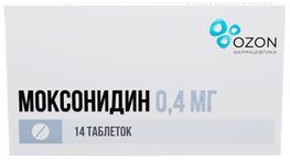 Моксонидин 0,4мг 14 шт. таблетки покрытые пленочной оболочкой Озон