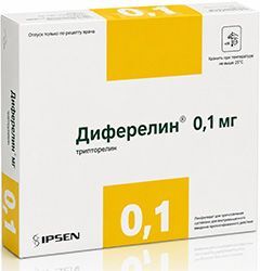 Диферелин 0,1мг 7 шт. лиофилизат для приготовления раствора для подкожного введения Диферелин 0,1мг 7 шт. лиофилизат для приготовления раствора для подкожного введения