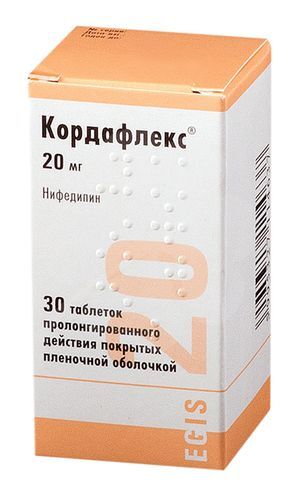 Кордафлекс 20мг 30 шт. таблетки пролонгированного действия покрытые пленочной оболочкой Кордафлекс 20мг 30 шт. таблетки пролонгированного действия покрытые пленочной оболочкой