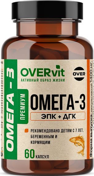 Овервит Омега-3 капсулы 60 шт. Овервит Омега-3 капсулы 60 шт.