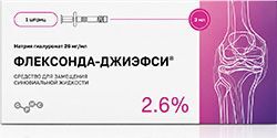 Флексонда-Джиэфси средство для замещения синовиальной жидкости 2,6% 3мл Флексонда-Джиэфси средство для замещения синовиальной жидкости 2,6% 3мл