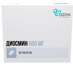 Диосмин 600мг 60 шт. таблетки покрытые пленочной оболочкой Озон Диосмин 600мг 60 шт. таблетки покрытые пленочной оболочкой Озон