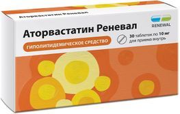Аторвастатин Реневал 10мг 30 шт. таблетки покрытые пленочной оболочкой Обновление Пфк Аторвастатин Реневал 10мг 30 шт. таблетки покрытые пленочной оболочкой Обновление Пфк