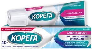 Корега Защита Десен, крем для фиксации зубных протезов, 40г