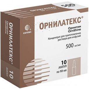 Орнилатекс 500мг/мл 10мл 10 шт. концентрат для приготовления раствора для инфузий Сотекс Орнилатекс 500мг/мл 10мл 10 шт. концентрат для приготовления раствора для инфузий Сотекс