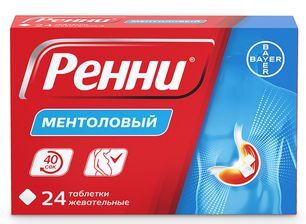Ренни 24 шт. таблетки жевательные ментол