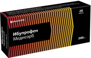 Ибупрофен Медисорб 200мг 20 шт. капсулы Медисорб Ибупрофен Медисорб 200мг 20 шт. капсулы Медисорб