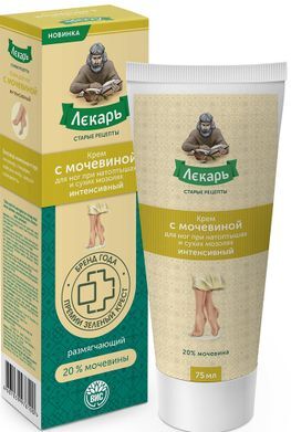 Лекарь крем для ног с мочевиной от натоптышей/сухих мозолей Интенсивный 75мл Лекарь крем для ног с мочевиной от натоптышей/сухих мозолей Интенсивный 75мл