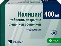 Нолицин 400мг 20 шт. таблетки покрытые пленочной оболочкой Крка-Рус Нолицин 400мг 20 шт. таблетки покрытые пленочной оболочкой Крка-Рус
