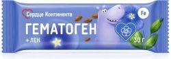 Сердце Континента гематоген +Лен для детей с 3 лет 30г