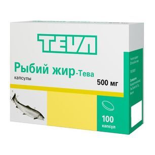 Рыбий Жир-Тева 500мг 100 шт. капсулы Рыбий Жир-Тева 500мг 100 шт. капсулы
