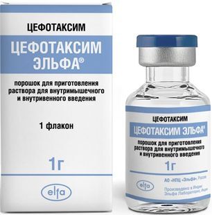 Цефотаксим эльфа 1г 50 шт. порошок для приготовления раствора для внутривенного и внутримышечного введения
