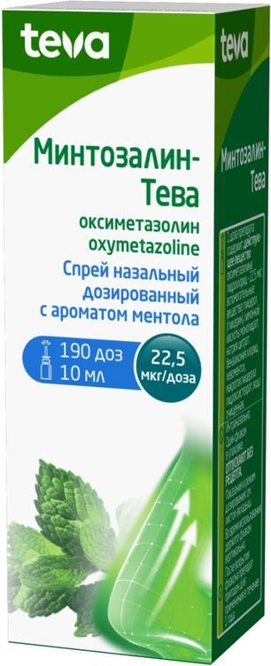 Минтозалин-тева 25,5мкг/доза 10мл спрей назальный дозированный ментол Минтозалин-тева 25,5мкг/доза 10мл спрей назальный дозированный ментол