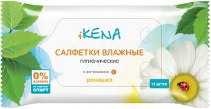Икена салфетки влажные Ромашка 15 шт. (гигиенические)