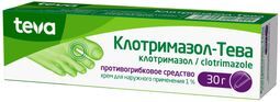 Клотримазол-Тева 1% 30г крем для наружного применения Клотримазол-Тева 1% 30г крем для наружного применения