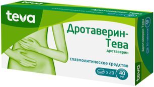 Дротаверин-Тева 40мг 20 шт. таблетки Дротаверин-Тева 40мг 20 шт. таблетки