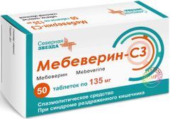 Мебеверин-Сз 135мг 50 шт. таблетки покрытые пленочной оболочкой Мебеверин-Сз 135мг 50 шт. таблетки покрытые пленочной оболочкой