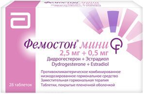 Фемостон Мини 2,5мг+0,5мг 28 шт. таблетки покрытые пленочной оболочкой Фемостон Мини 2,5мг+0,5мг 28 шт. таблетки покрытые пленочной оболочкой