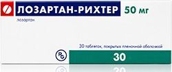 Лозартан-Рихтер 50мг 30 шт. таблетки покрытые пленочной оболочкой Лозартан-Рихтер 50мг 30 шт. таблетки покрытые пленочной оболочкой