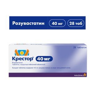 Крестор 40мг 28 шт. таблетки покрытые пленочной оболочкой Крестор 40мг 28 шт. таблетки покрытые пленочной оболочкой