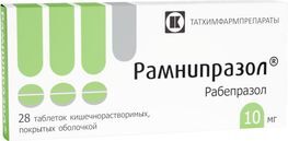 Рамнипразол 10мг 28 шт. таблетки кишечнорастворимые покрытые оболочкой Рамнипразол 10мг 28 шт. таблетки кишечнорастворимые покрытые оболочкой
