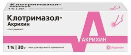 Клотримазол-акрихин 1% 30г мазь для наружного применения Клотримазол-акрихин 1% 30г мазь для наружного применения
