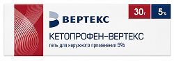 Кетопрофен-вертекс 5% 30г гель для наружного применения