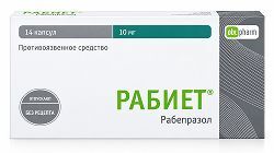 Рабиет 10мг 14 шт. капсулы кишечнорастворимые Рабиет 10мг 14 шт. капсулы кишечнорастворимые