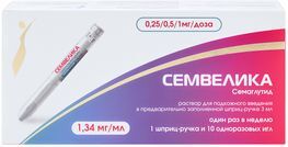 Семвелика 0,25/0,5/1мг/доза 3мл раствор для подкожного введения (в комплекте с иглами-10шт) Семвелика 0,25/0,5/1мг/доза 3мл раствор для подкожного введения (в комплекте с иглами-10шт)