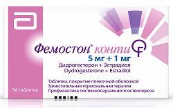 Фемостон конти 5мг+1мг 84 шт. таблетки покрытые пленочной оболочкой Фемостон конти 5мг+1мг 84 шт. таблетки покрытые пленочной оболочкой