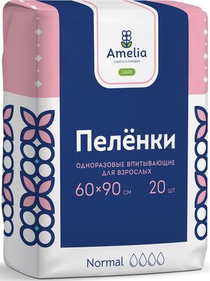 Амелия пеленки для взрослых 60х90 20 шт. Гигровата Амелия пеленки для взрослых 60х90 20 шт. Гигровата