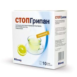 Стопгрипан 10 шт. порошок для приготовления раствора для приема внутрь Лимон Rusan Pharma Стопгрипан 10 шт. порошок для приготовления раствора для приема внутрь Лимон Rusan Pharma