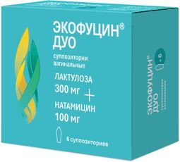 Экофуцин Дуо 300мг+100мг 6 шт. суппозитории вагинальные Экофуцин Дуо 300мг+100мг 6 шт. суппозитории вагинальные