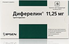 Диферелин 11,25мг 1 шт. лиофилизат для приготовления суспензии для внутримышечного введения пролонгированного действия Диферелин 11,25мг 1 шт. лиофилизат для приготовления суспензии для внутримышечного введения пролонгированного действия