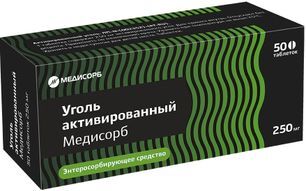 Уголь Активированный Мс 250мг 50 шт. таблетки Медисорб Уголь Активированный Мс 250мг 50 шт. таблетки Медисорб