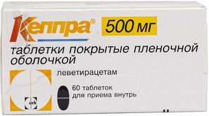 Кеппра 500мг 60 шт. таблетки покрытые пленочной оболочкой