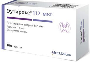 Эутирокс 112мкг 100 шт. таблетки