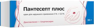 Пантесепт плюс 5% + 0,5% 30г крем для наружного применения Пантесепт плюс 5% + 0,5% 30г крем для наружного применения