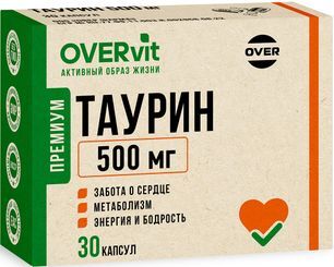 Овервит Таурин капсулы 30 шт. Овервит Таурин капсулы 30 шт.