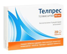 Телпрес 40мг 28 шт. таблетки Телпрес 40мг 28 шт. таблетки