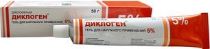 Диклоген 5% 50г гель для наружного применения Диклоген 5% 50г гель для наружного применения