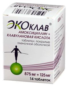 Экоклав 875мг+125мг 14 шт. таблетки покрытые пленочной оболочкой Авва Рус Экоклав 875мг+125мг 14 шт. таблетки покрытые пленочной оболочкой Авва Рус