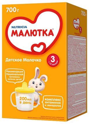 Малютка 3 молочко детское с 12 месяцев 700г Малютка 3 молочко детское с 12 месяцев 700г