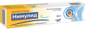 Нимулид 1% 60г гель для наружного применения