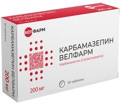 Карбамазепин велфарм 200мг 50 шт. таблетки Карбамазепин велфарм 200мг 50 шт. таблетки