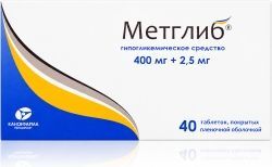 Метглиб 2,5мг+400мг 40 шт. таблетки покрытые пленочной оболочкой Метглиб 2,5мг+400мг 40 шт. таблетки покрытые пленочной оболочкой